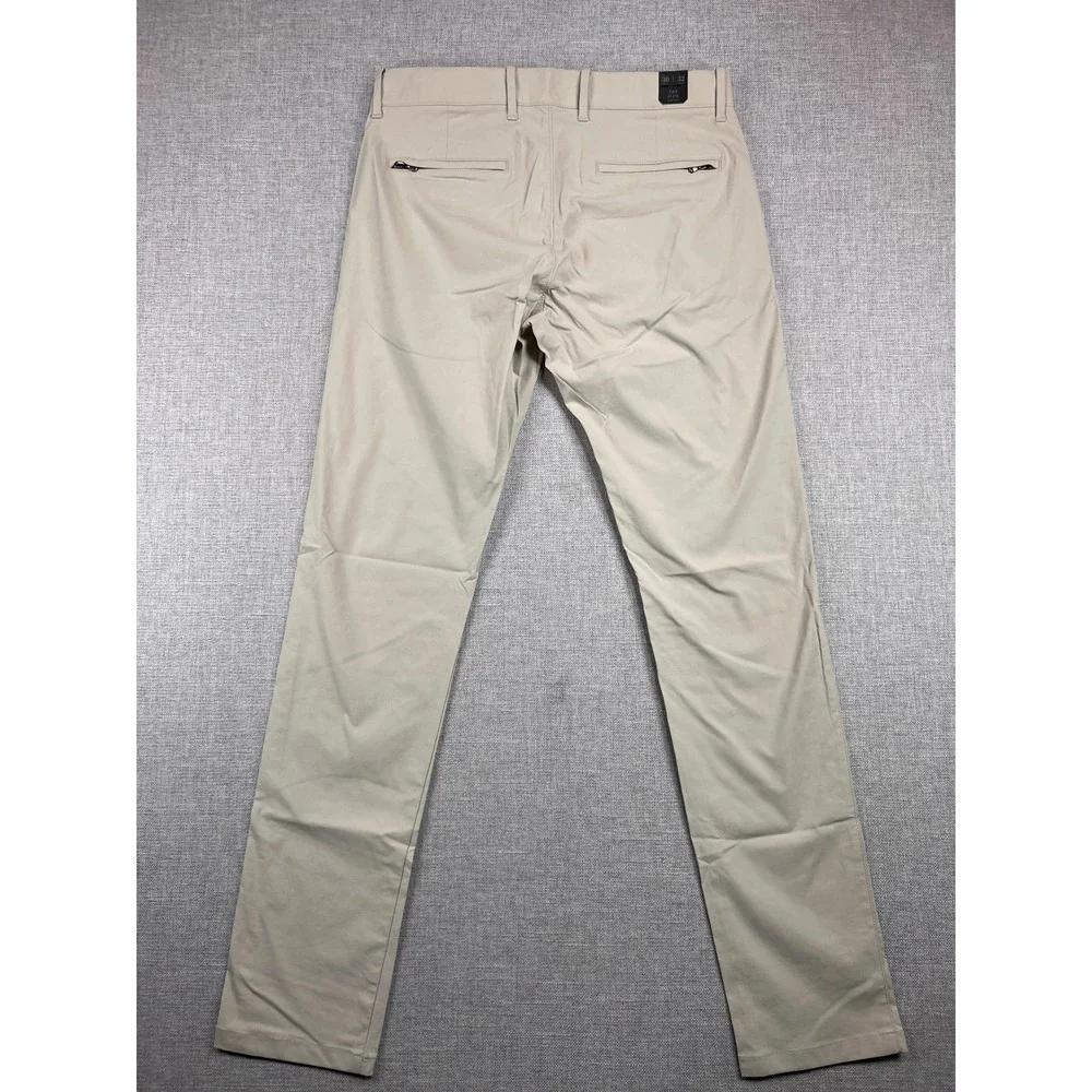 J. Crew 484 Slim Stretch Tech Pants Men 30x32 Khaki Water Resistant Commuter NEW